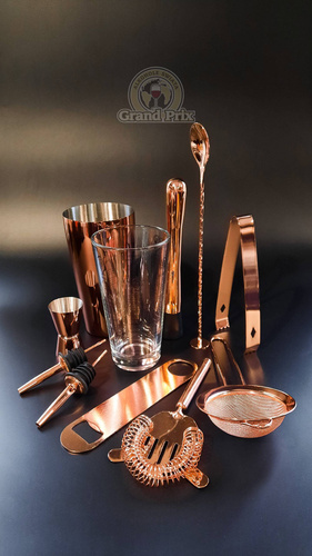 Zestaw barmański premium 11 elementów - kolor miedziany