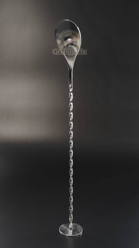 Łyżka barmańska ze stopką do drinków kręcona 28 cm