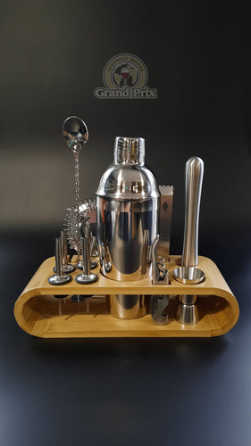 Zestaw barmański z bambusową podstawką 12 elementów