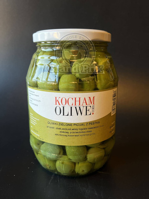 Oliwki Picual z pestką w zalewie czosnkowo-ziołowej 370 g