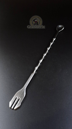 Łyżka barmańska z widelcem srebrna