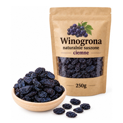 Winogrona naturalnie suszone ciemne 250g